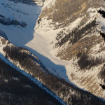 Canmore Couloir after Will and others skied it April 2014